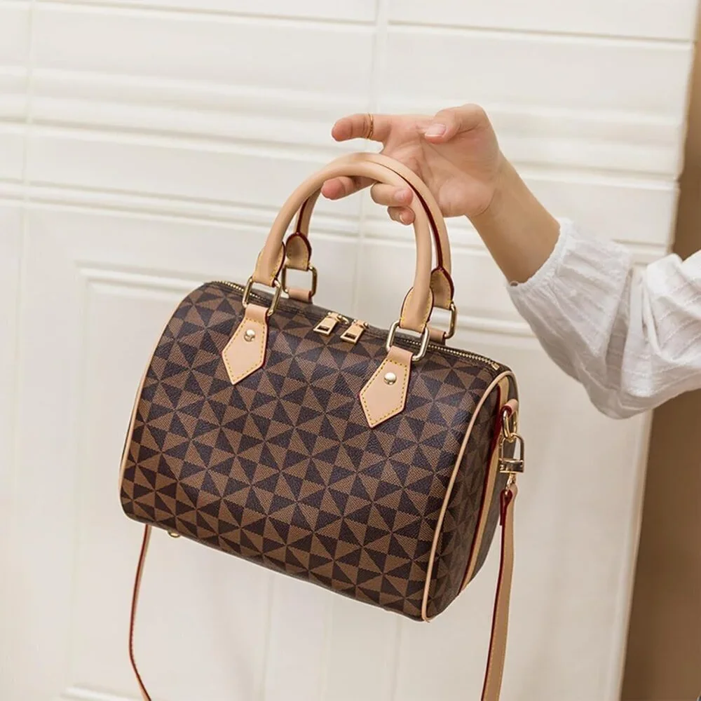 Women’s PU Leather Top Handle Bag Crossbody Satchel Large Purse